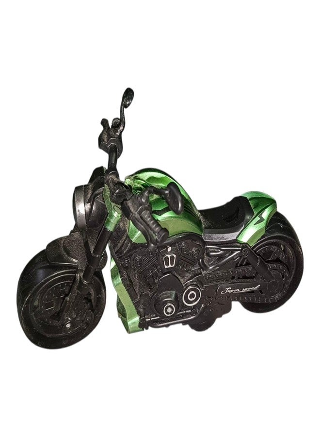 ONE POINT COLLECTIONS Die-Cast Metal Motorcycle Toy – Green Sports Cruiser Bike Model with Realistic Detailing, Pull Back Action, and Alloy Body – Collectible Toy for Kids & Bike Enthusiasts - Image 4