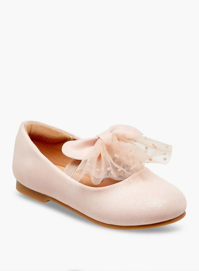JUNIORS Bow Accent Slip-On Ballerina Shoes With Elastic Strap