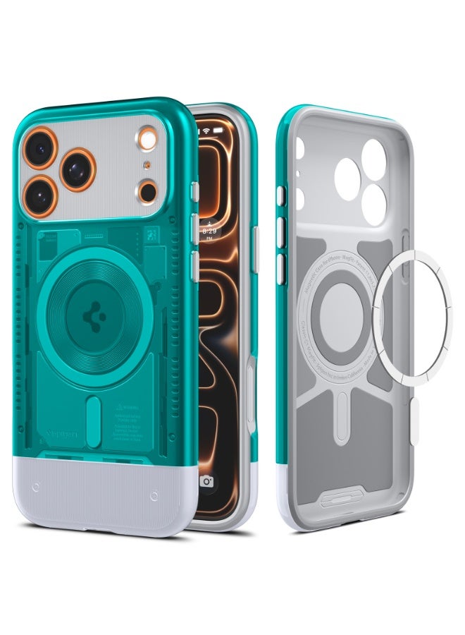 Spigen Classic C1 MagFit for iPhone 17 Pro MAX Case Cover with MagSafe & Extreme Protection Tech - Bondi Blue - Image 1