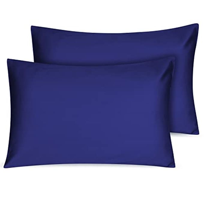ORGANIC COTTON TODDLER PILLOWCASE 2 PACK 14 X 20 TRAVEL PILLOW CASE COVER FOR BABIES KIDS BOYS AND GIRLS SOFT AND BREATHABLE SMALL PILLOW CASES WITH ENVELOPE CLOSURE NAVY BLUE