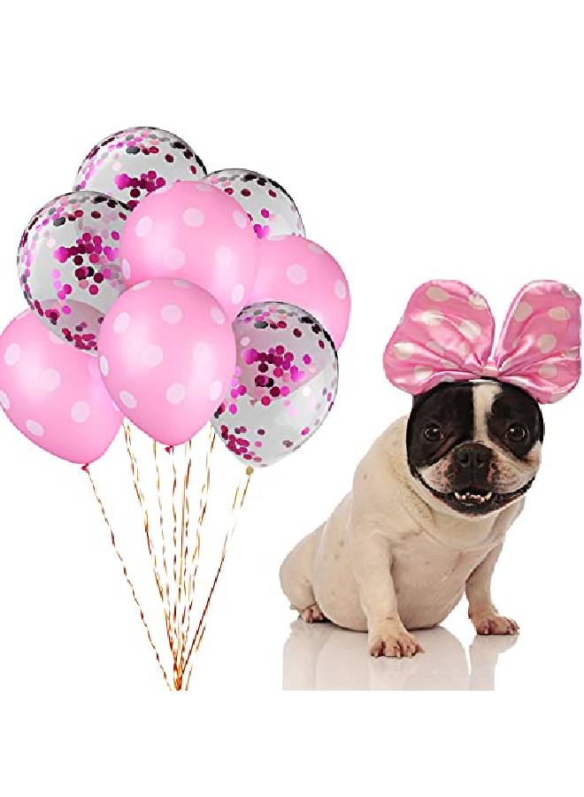 Skylety 75 قطعة بالونات ملونة على شكل فئران بالونات كونفيتي بالونات بنقاط بولكا بالونات لاتكس لزينة حفلات الهالوين عيد الميلاد الزفاف عيد الميلاد زينة الحفلات (وردي وأسود) - Image 3