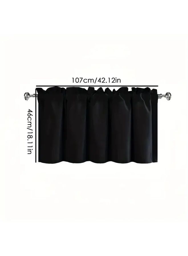 Blackout Rod Pocket Curtain 42.13 X 18.11 Inch Solid Color Privacy Drape Bathroom Balcony Cafe - Image 2