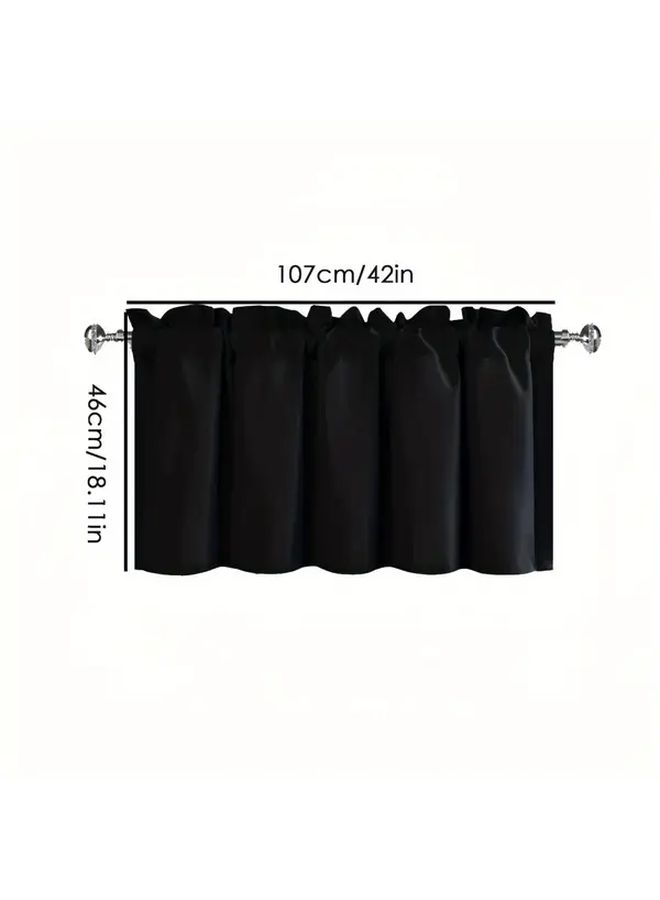 Blackout Rod Pocket Curtain 42.13 X 18.11 Inch Solid Color Privacy Drape Bathroom Balcony Cafe - Image 3