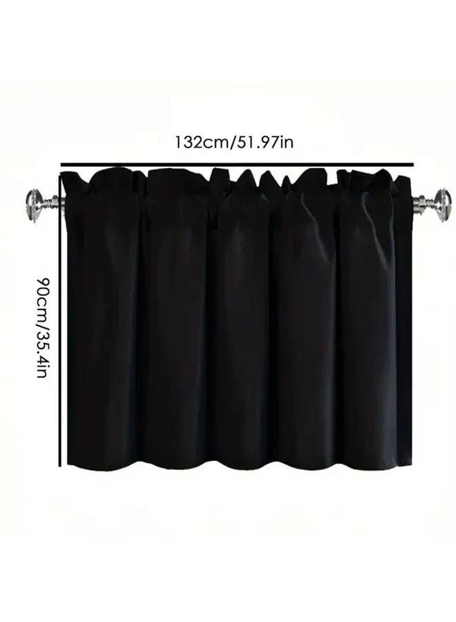 Blackout Rod Pocket Curtain 42.13 X 18.11 Inch Solid Color Privacy Drape Bathroom Balcony Cafe - Image 4