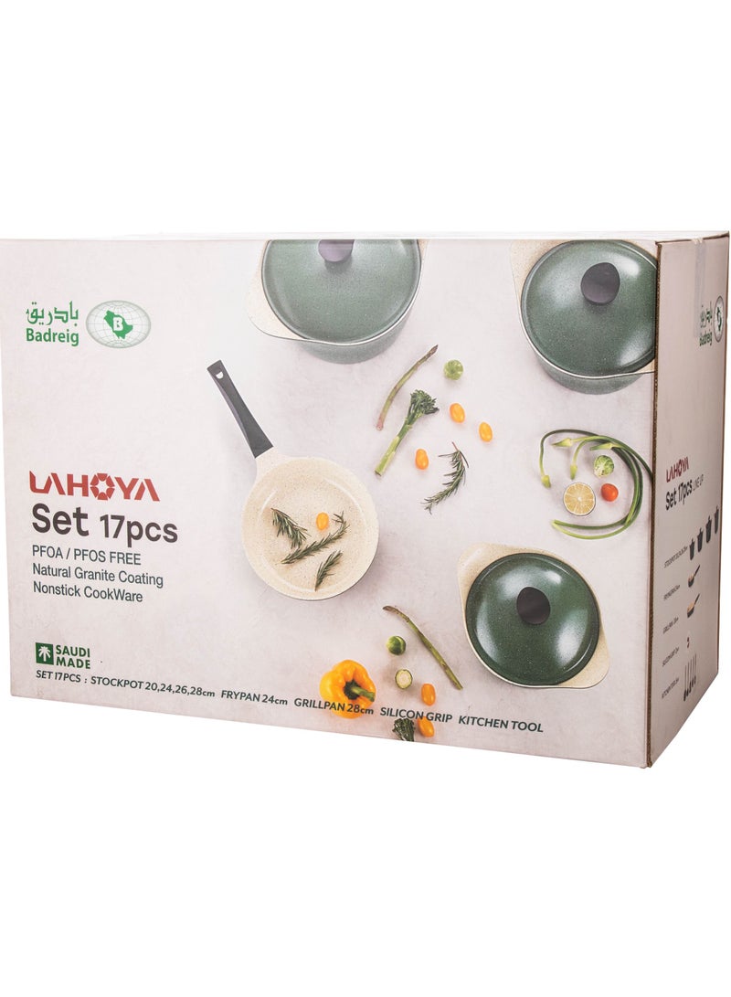 Badraig Granite cookware set, 17 pieces, Saudi industry - Image 5