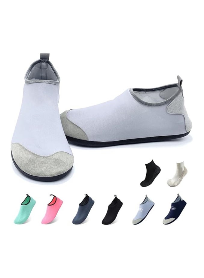 TOMSHOO Water Shoes Womens Mens Beach Shoes, Quick-Dry Barefoot Aqua Shoes Socks Snorkeling Shoes Water Socks for Outdoor Beach Swim Surf Walking Yoga - Image 1