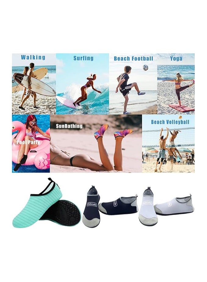TOMSHOO Water Shoes Womens Mens Beach Shoes, Quick-Dry Barefoot Aqua Shoes Socks Snorkeling Shoes Water Socks for Outdoor Beach Swim Surf Walking Yoga - Image 3