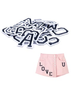 Letter Patches 52 Pcs Letter Iron Patches White Letter Patches Alphabet Sew Appliques with Ironed Adhesive Embroidered Patch A-Z 2 Set for Hats Shirts Jeans Bags Shoes Clothing