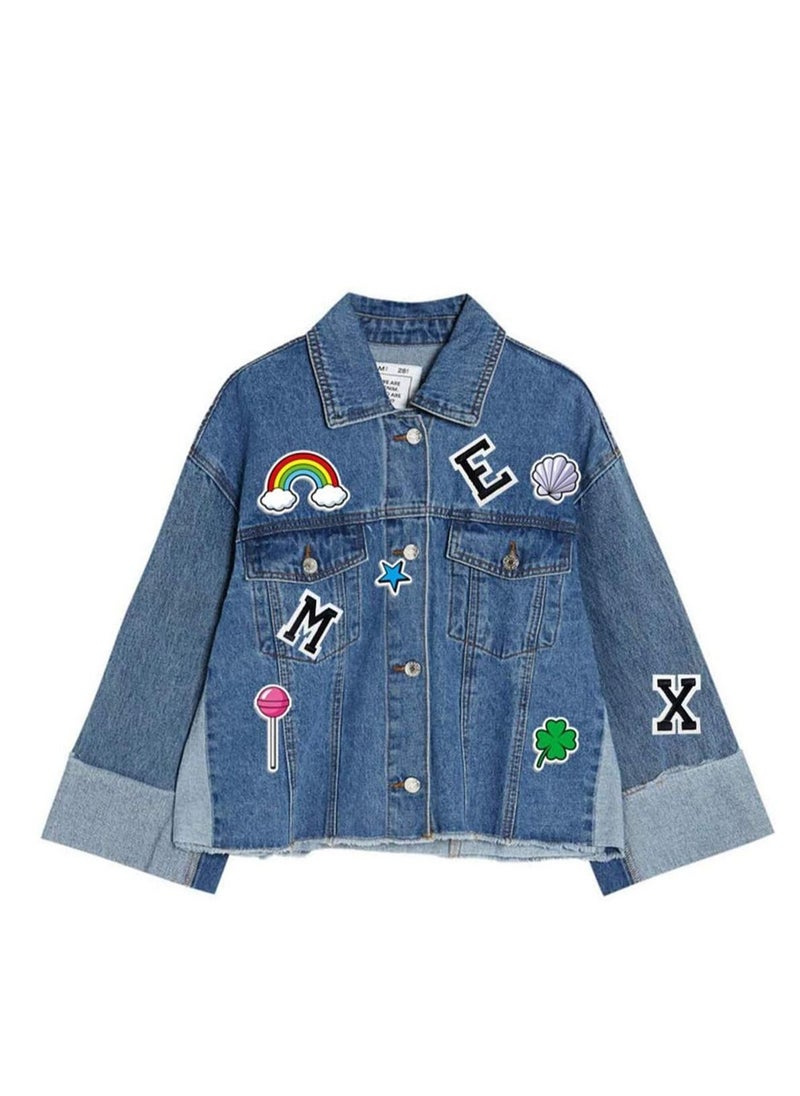 SYOSI - Letter Patches 52 Pcs Letter Iron Patches White Letter Patches Alphabet Sew Appliques with Ironed Adhesive Embroidered Patch A-Z 2 Set for Hats Shirts Jeans Bags Shoes Clothing - Image 1