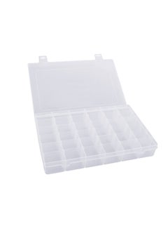 KM Km Plastic Multipurpose Rectangular 36 Grid Cells Storage Box with Removable Dividers (Standard, White) 