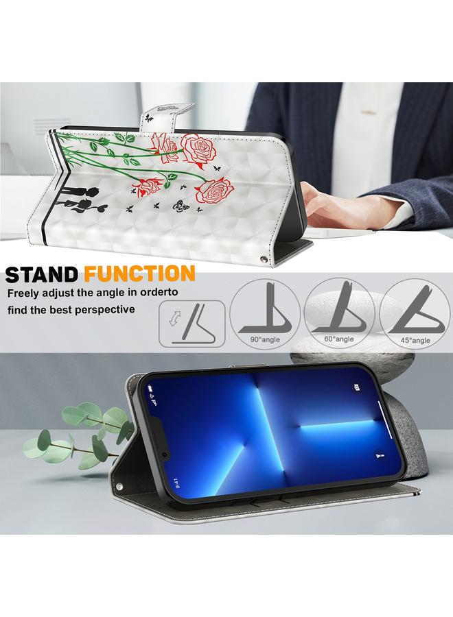 اس-توب جراب لهاتف OPPO A96 5G / Reno7 Z جراب هاتف جلدي مطلي ثلاثي الأبعاد - Image 5