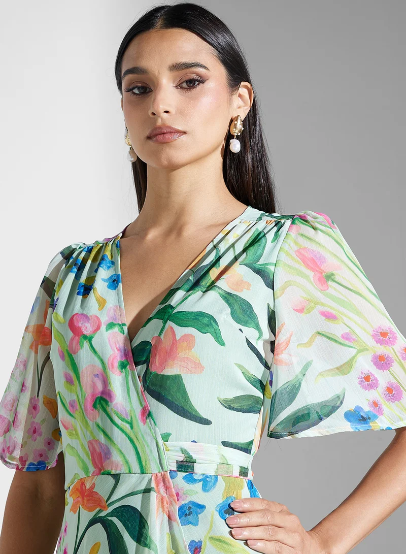 Hope & Ivy Floral Print Maxi Dress