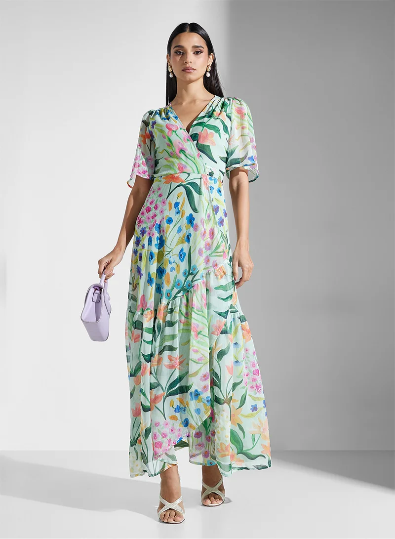 Hope & Ivy Floral Print Maxi Dress