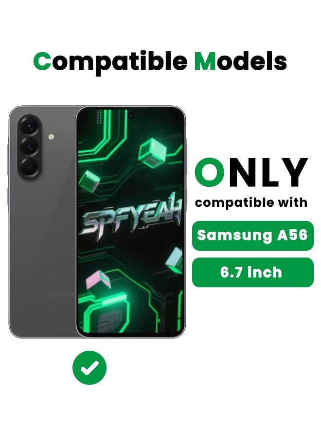 SPFYEAH [2+2 Pack] Samsung Galaxy A56 HD Screen Protector with Camera Lens Protector, [9H Hardness][Touch Sensitive][Fingerprint Unlock][Anti Scratch][Bubble Free][Case Friendly] Protector Set for Samsung 56 5G 6.7 inch (Boxed, 2+2 PCS)  - Image 2