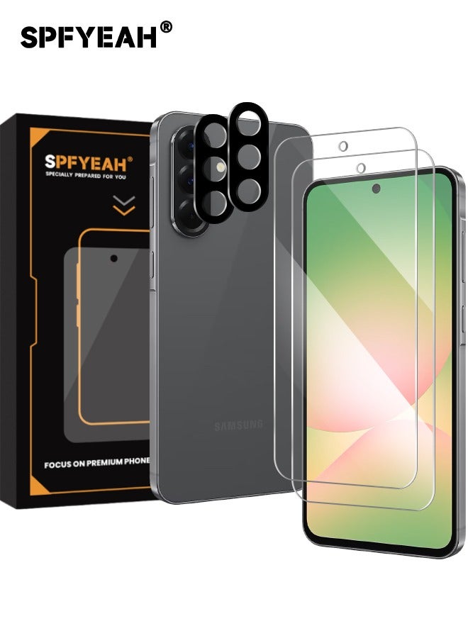 SPFYEAH [2+2 Pack] Samsung Galaxy A56 HD Screen Protector with Camera Lens Protector, [9H Hardness][Touch Sensitive][Fingerprint Unlock][Anti Scratch][Bubble Free][Case Friendly] Protector Set for Samsung 56 5G 6.7 inch (Boxed, 2+2 PCS)  - Image 1