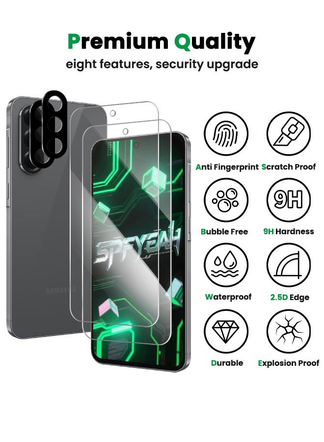 SPFYEAH [2+2 Pack] Samsung Galaxy A56 HD Screen Protector with Camera Lens Protector, [9H Hardness][Touch Sensitive][Fingerprint Unlock][Anti Scratch][Bubble Free][Case Friendly] Protector Set for Samsung 56 5G 6.7 inch (Boxed, 2+2 PCS)  - Image 4