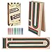 GOTHINK Folding Cribbage Board Game Set Classic Wooden Cribbage Boards Game for Family Fun 9 MultiColored Pegs 3 Tracks Red Green Blue Pegs for 23 Players - Image 2