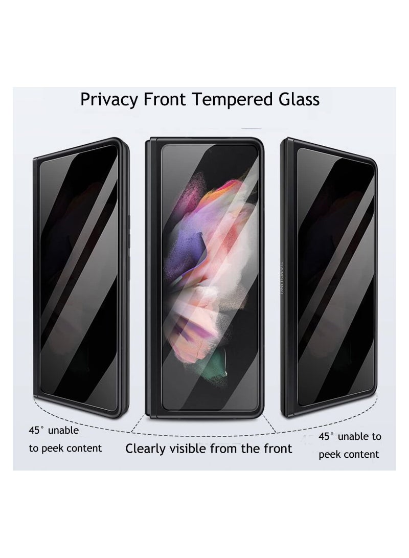 YJS Samsung Galaxy Z Fold 4 Front Screen Privacy Screen Protector Anti-Spy Tempered Glass Film 9H Hardness Scratch Resistant Bubble Free Glass Screen Protector for Samsung Galaxy Z Fold 4 - Image 3