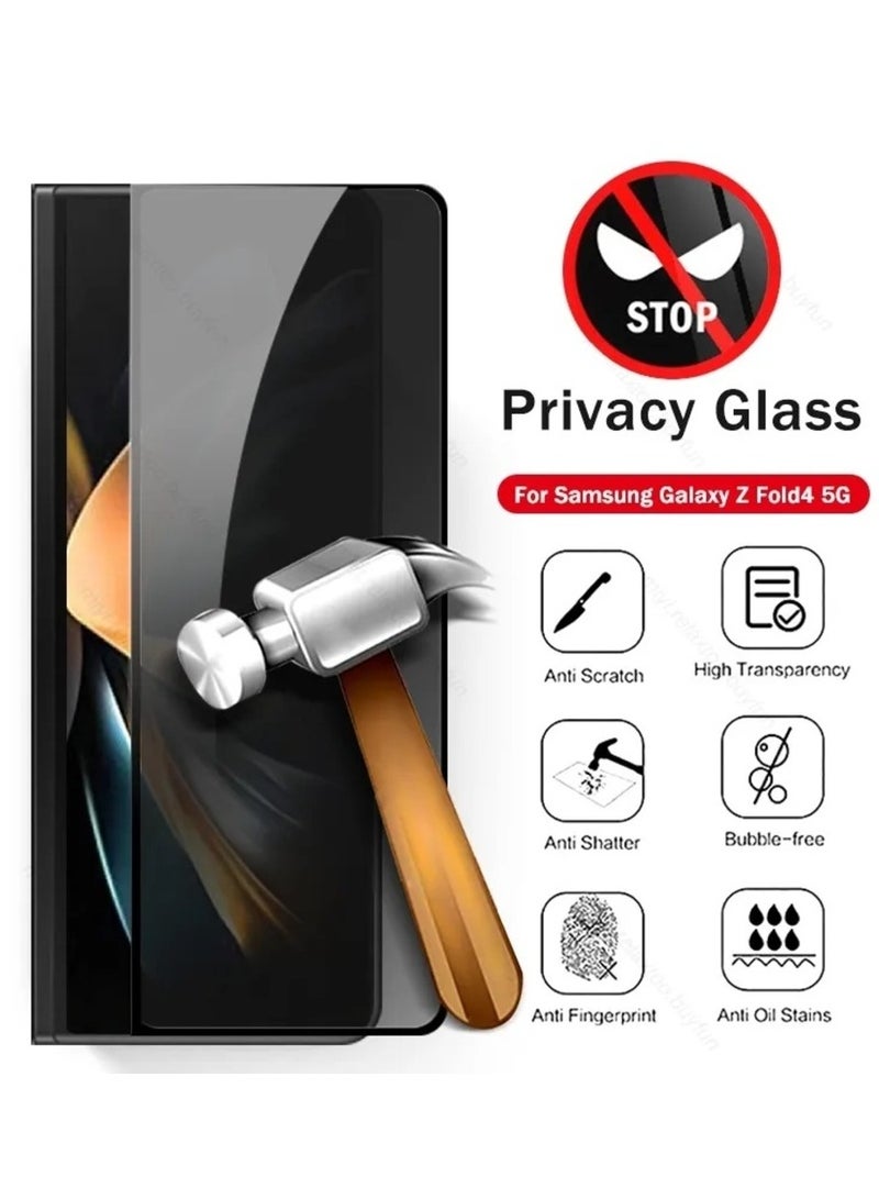 YJS Samsung Galaxy Z Fold 4 Front Screen Privacy Screen Protector Anti-Spy Tempered Glass Film 9H Hardness Scratch Resistant Bubble Free Glass Screen Protector for Samsung Galaxy Z Fold 4 - Image 4