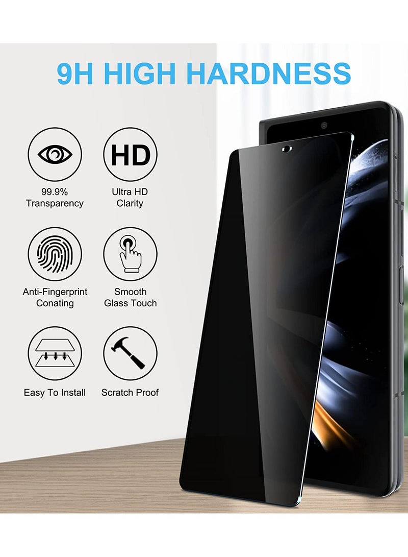YJS Samsung Galaxy Z Fold 4 Front Screen Privacy Screen Protector Anti-Spy Tempered Glass Film 9H Hardness Scratch Resistant Bubble Free Glass Screen Protector for Samsung Galaxy Z Fold 4 - Image 5