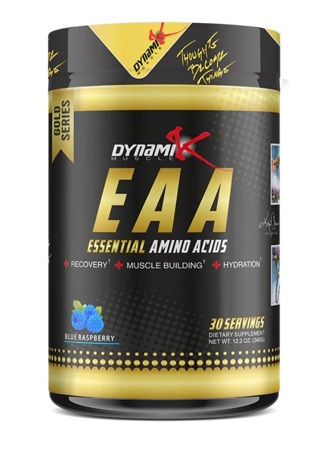 DYNAMIK MUSCLE Gold Series Eaa, Blueraspberry Flavour, 345g, 30 Servings 