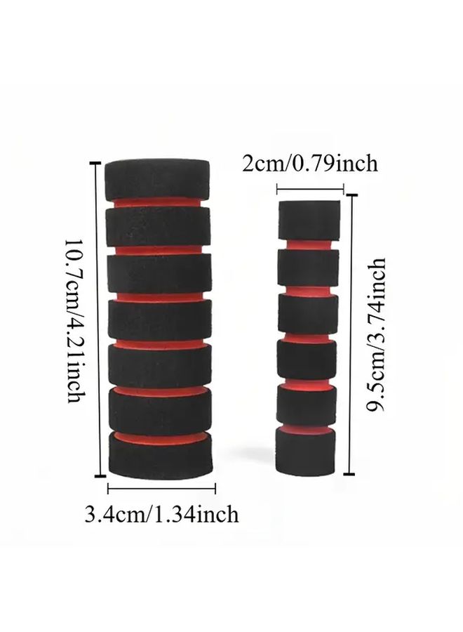Red Anti Slip Shock Absorbing Motorcycle Handlebar Grips High Density Foam Comfortable 4 Pcs Set - Image 2