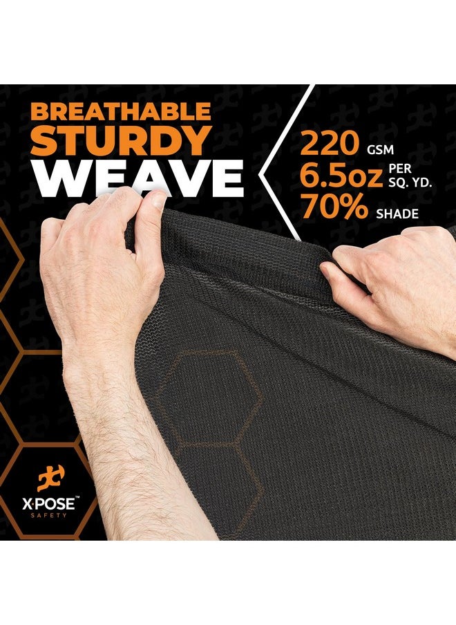 إكسبوز سايفتي قماش شبكي متين من Xpose Safety - غطاء واقٍ أسود متعدد الأغراض مقاس 10 × 14 بوصة مع تدفق هواء - يُستخدم في الأربطة والظلال والأسوار والمظلات والشاحنات القلابة - مقاوم للتمزق  - Image 2