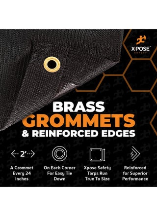 Xpose Safety Heavy Duty Mesh Tarp - 10’ x 14’ Multipurpose Black Protective Cover with Air Flow - Use for Tie Downs, Shade, Fences, Canopies, Dump Trucks - Tear Resistant - pzsku/Z9ED29A3D9977FB2401E7Z/45/_/1740118961/cc35dc4f-f701-4d49-8522-b5c79b193d8c