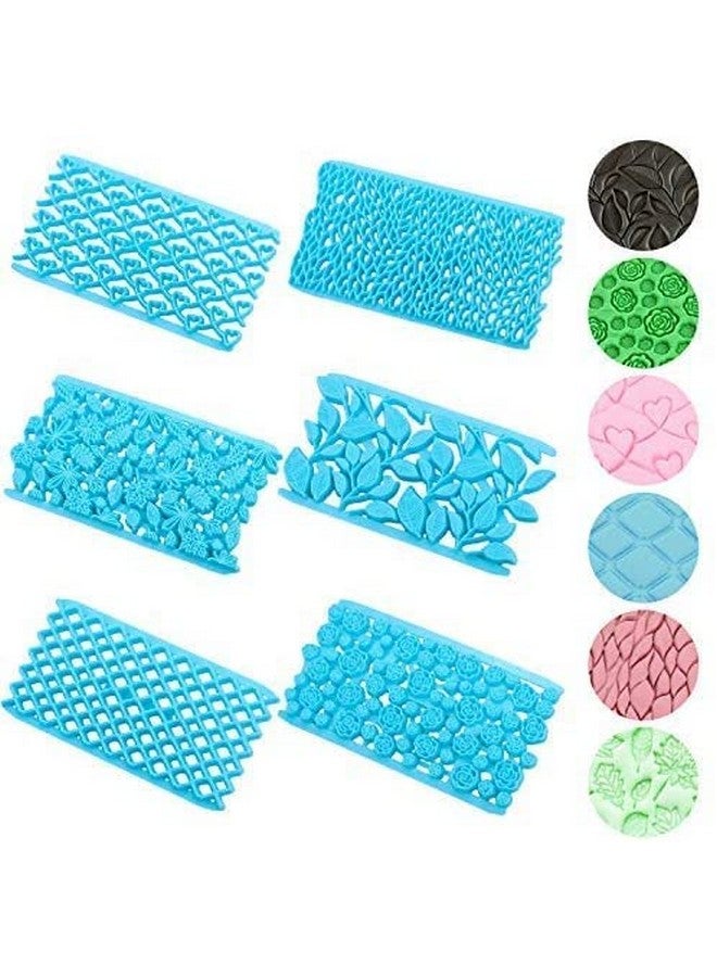 Jubilant Plastic Embossing Fondant Mold For Cake Decoration Chocolate Cup Cake Topper (Set Of 6)(Color: Blue), 15.4 x 8.4 x 1 Centimeters - Image 1