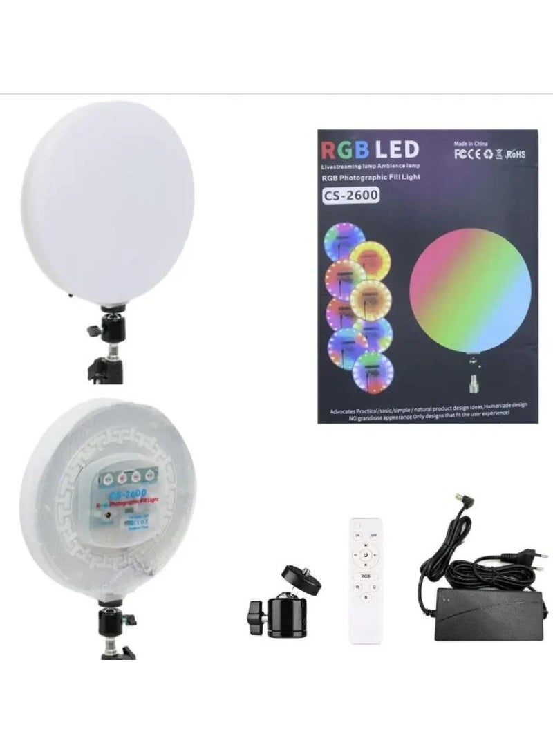 RGB CS-2600 RGB LED Live Streaming Lamp And Photographic Fill Light For Tiktok Live Reels And For Vlogging - Image 1