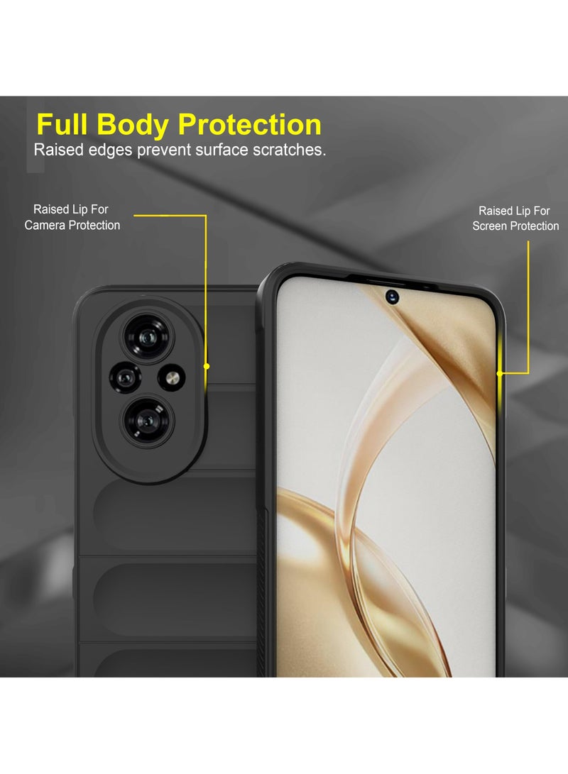 Premium Protection Back Silicone Case Compatible with Honor 200 Pro 5G Magic Shield Shockproof Case with Camera Protection (Black) - Image 2