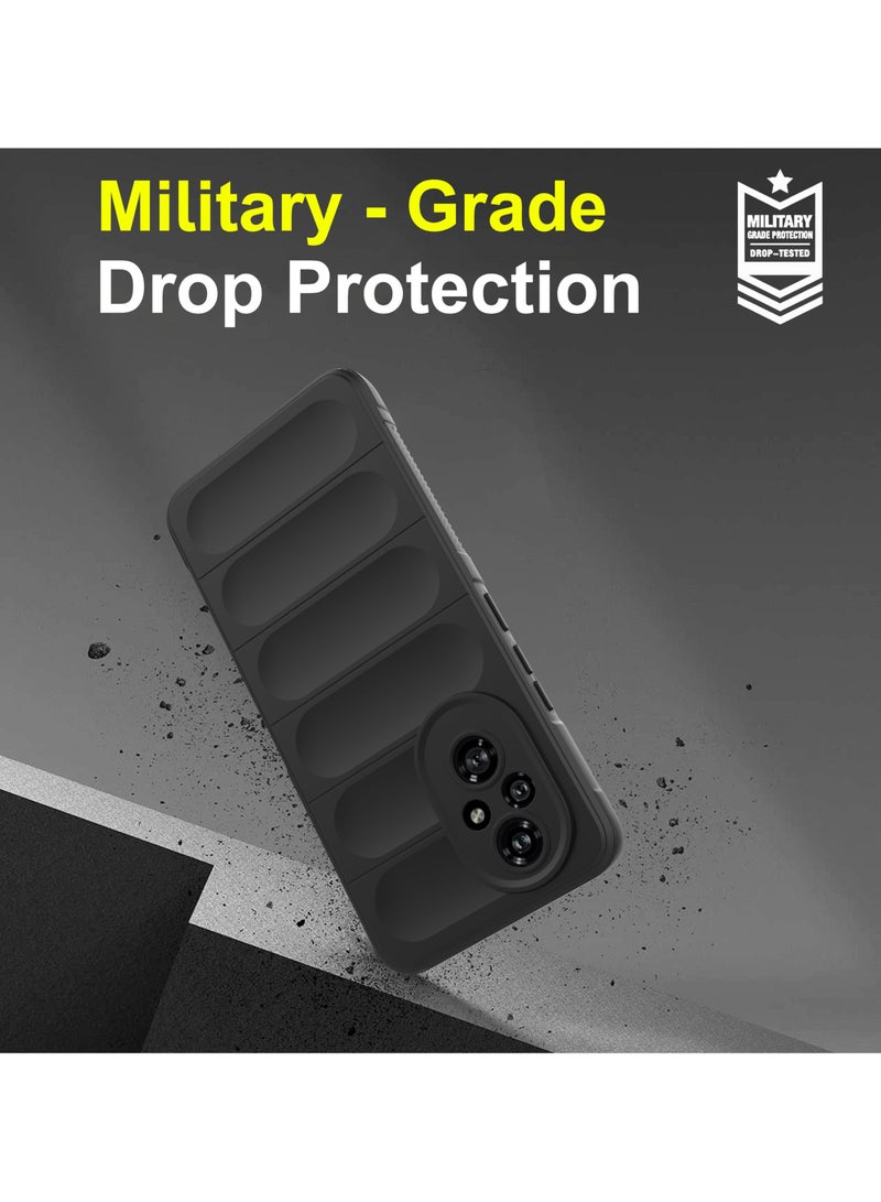 Premium Protection Back Silicone Case Compatible with Honor 200 Pro 5G Magic Shield Shockproof Case with Camera Protection (Black) - Image 4