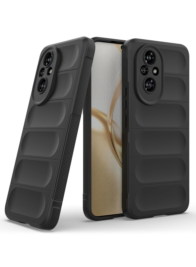 Premium Protection Back Silicone Case Compatible with Honor 200 Pro 5G Magic Shield Shockproof Case with Camera Protection (Black) - Image 1