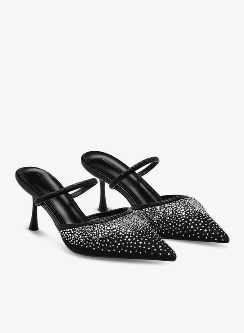 Flora Bella By Shoexpress Flora Bella Women Embellished Flared Heel Mules
