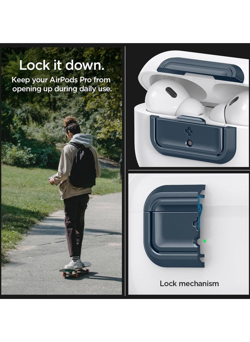 Lock Fit M for AirPods Pro 2 / Airpods Pro Secure Locking Device & Lanyard Strap with EZ Fit Install Kit [Charging Case NOT included] - Metal Slate