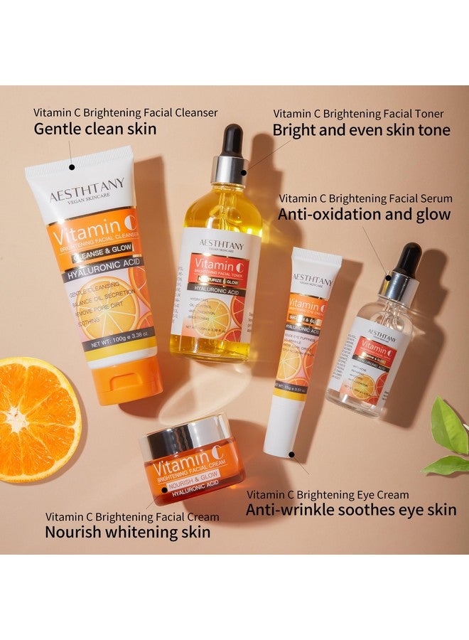 ايه اي اس تي اتش تي ايه ان واي مجموعة العناية بالبشرة الطبيعية من AESTHTANY، مجموعة العناية بالبشرة بحمض الهيالورونيك المرطب، مجموعة تجميل نسائية مكونة من 5 قطع - Image 5