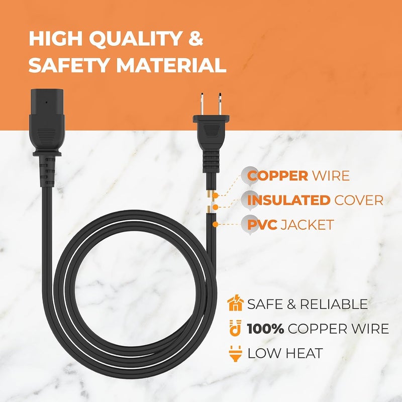 Pokin 3ft Power Cord Replacement Parts for Selected (Not All) 6 Quart Crock Pot Express Pressure Cooker Multicooker Sccppc600-V1,2 Pin /2 Prongs Pressure Cooker Cord - Image 5