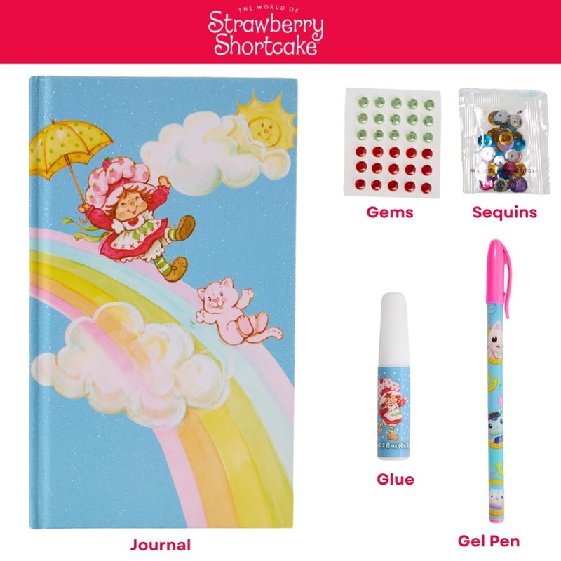 Innovative Designs Strawberry Shortcake Sparkle Journal Set for Kids, Journal Kit with Stickers and Gems - Image 2