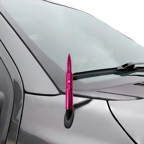 VIGOLU Bullet Antenna Replacement Ford F150 F250 F350 Universal Jeep Wrangler Toyota Tundra (Rose red, 7.8 inches) - Image 1