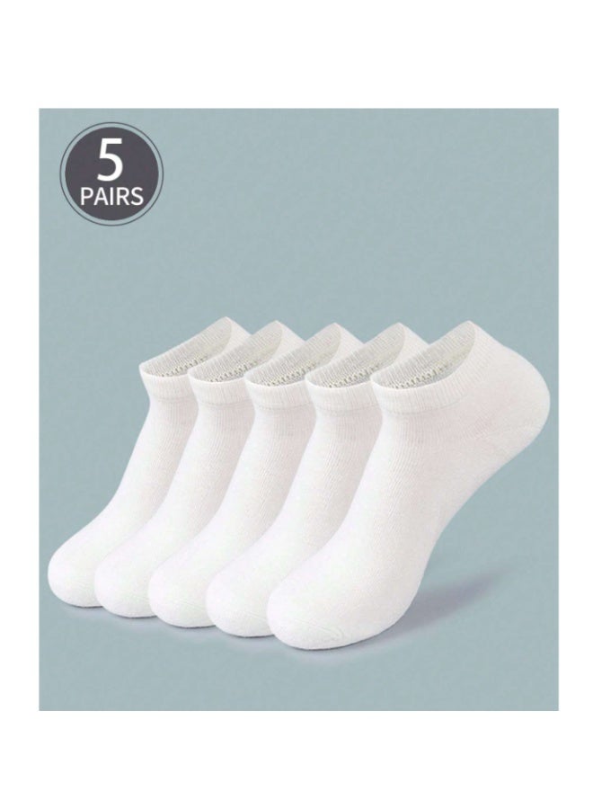 10 pairs   White, thin, breathable low-cut socks for men and women; suitable for school and the gym (Sizes 39-42) - Image 2