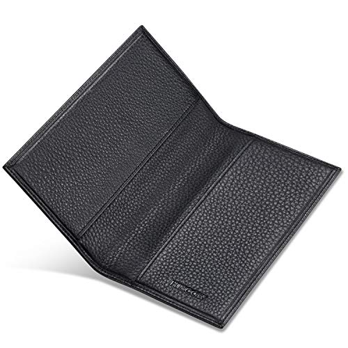HISCOW Duplicate Checkbook Cover for Men & Women - Full Grain Leather (Pebbled Black) - Image 4