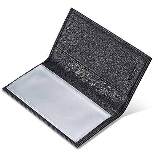 HISCOW Duplicate Checkbook Cover for Men & Women - Full Grain Leather (Pebbled Black) - Image 3