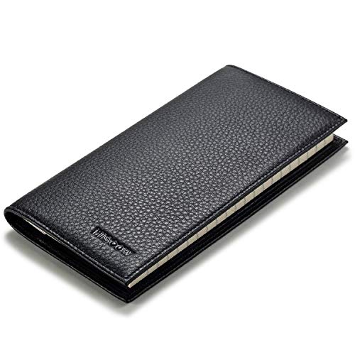 HISCOW Duplicate Checkbook Cover for Men & Women - Full Grain Leather (Pebbled Black) - Image 5