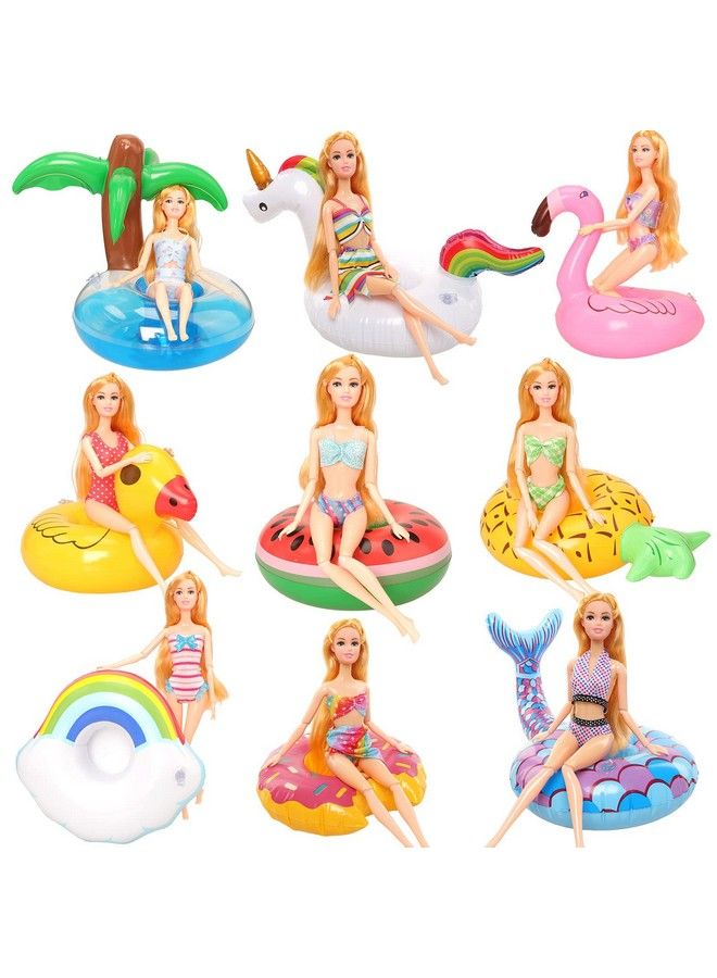 Bm Pool Floaties For Girl Dolls Fun Swimming Pool Party Ring Inflatable Drink Holder For11.5 Inch Dolls Pool Toys  - Image 1