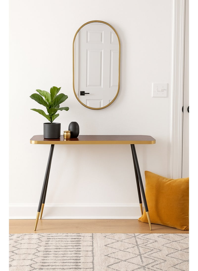 PixelsFurniture Pixels Furniture Console Table, Entryway with Wood Top and Metal Ends, Versatile - Image 1