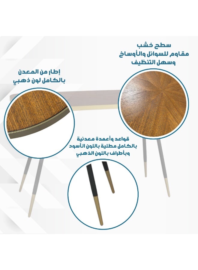 PixelsFurniture Pixels Furniture Console Table, Entryway with Wood Top and Metal Ends, Versatile - Image 4