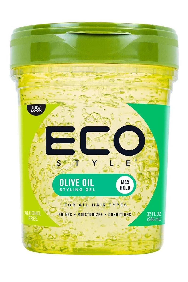 Eco Style جل تصفيف زيت الزيتون إيكو ستايل 946 مل | جل شعر خالي من الكحول لللمعان والرطوبة والثبات الأقصى - Image 1