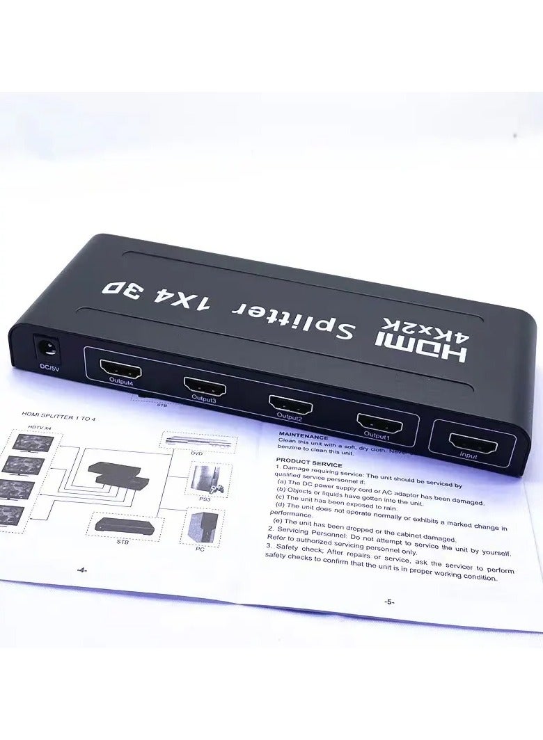 HDMI Splitter 4K  1 in 4 Out  HDCP Ultra HD 4k x 2K 3D 1080p 2160p,Supports 3D High Resolutions - Image 3