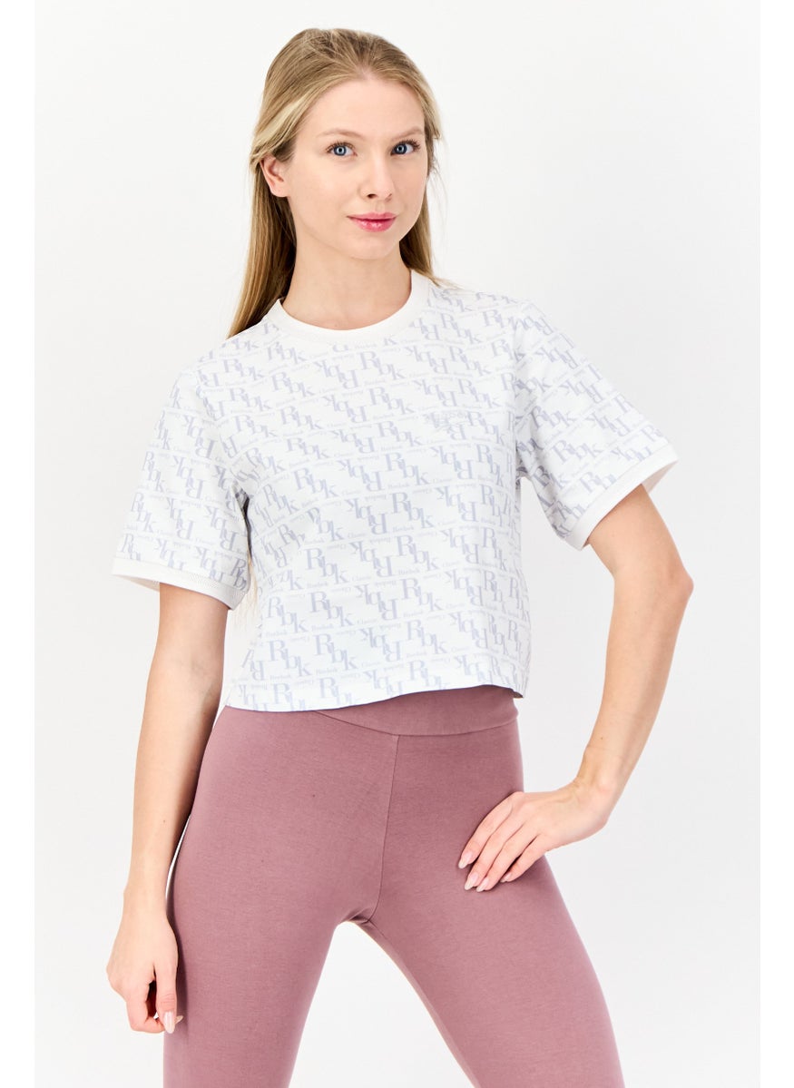 Reebok Women Sportswear Fit Short Sleeves Training Top, White  - Image 1