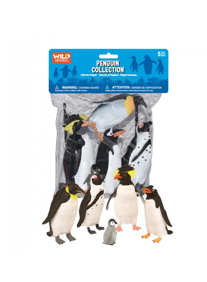 Wild Republic WILD REPUBLIC Penguin Polybag, Educational Toys, Kids Gifts, Arctic, Zoo Animals, Penguin Gifts, 5Piece 